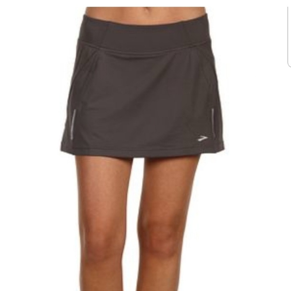 Brooks Women's PR Mesh gray slate Running Skort II, Size XL brand new with tags